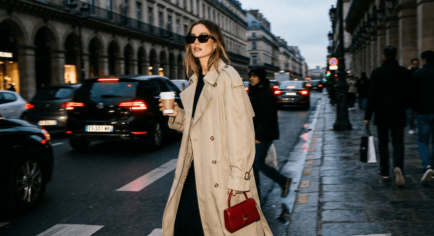 Créatrice parisienne marchant dans les rues de Paris